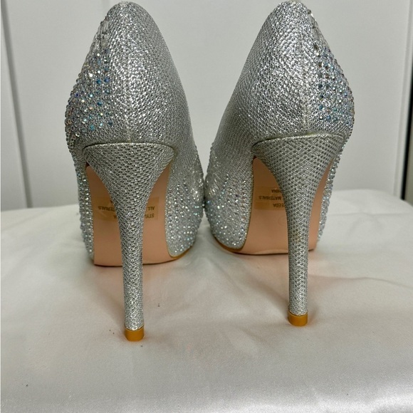 Herstyle Silver Heels with Rhinestones - Picture 3 of 6
